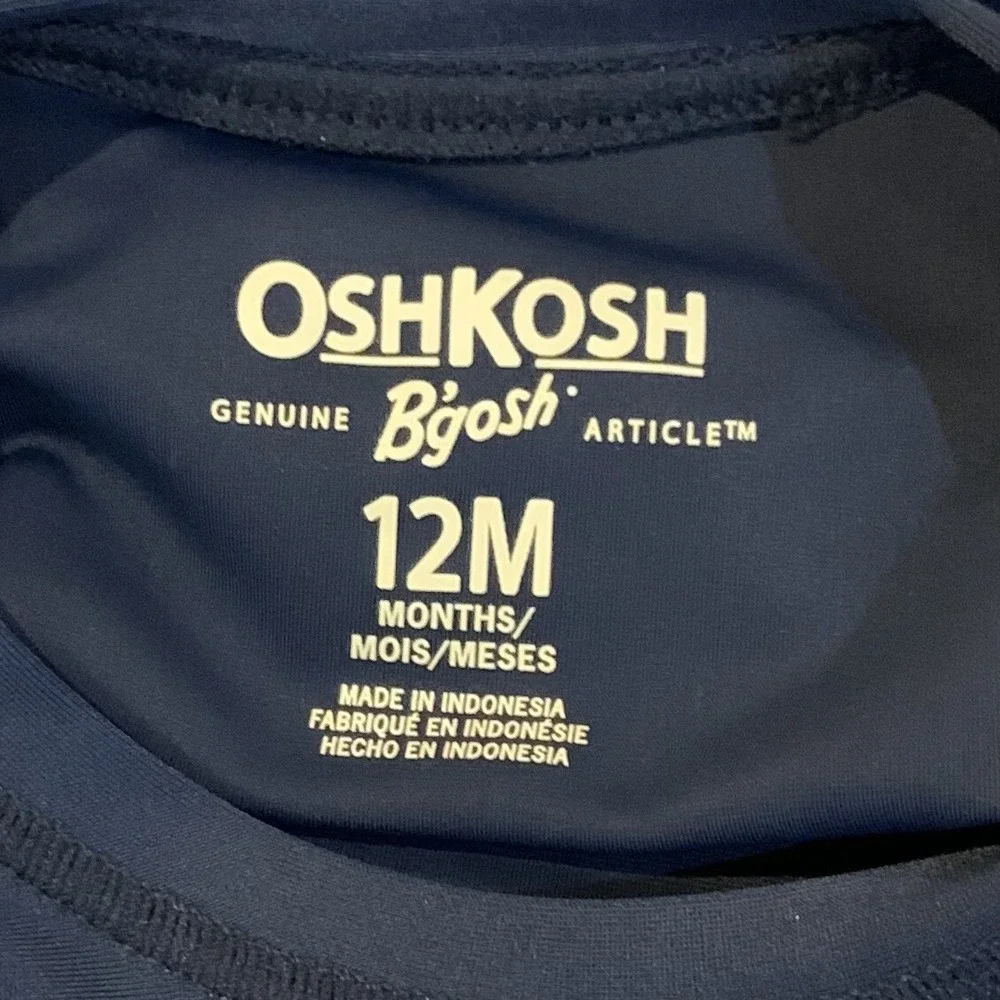 Oshkosh Baby Boys Chill Dude Rashguard Top 12 Months New with Tags Blue Nice